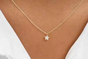 2Ct Round Cut Lab Created Diamond Women's Star Pendant 14K White Gold Finish - Picture 1 of 2
