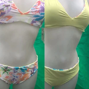 Roxy Women's Retro Revo Reversible Bikini - Size L (BNWT) (Approx 14) tropical - Picture 1 of 11