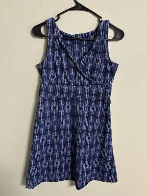 Eddie Bauer Dress Size Small Faux Wrap V-neck Sleeveless Blue Outdoor Women’s - Image 1 of 4