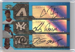 2008 Triple Threads Relic Combos Sapphire /3 Chris Young Melky Cabrera Auto