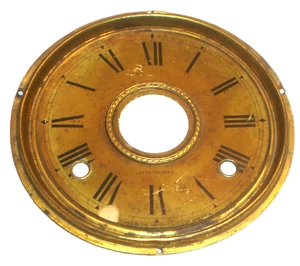 Antique Seth Thomas Parlor/Gingerbread Kitchen Clock Alarm Dial/Face (Brass Pan) - Picture 1 of 5
