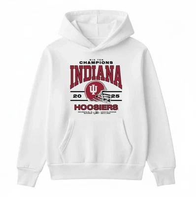 GILDAN Indiana Hoosiers 2025 Big Ten Football Champion Hoodie & Sweatshirt S-3XL
