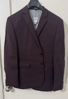 Blazer Express Hombre Calce Ajustado 42S/42C - Borgoña - Nuevo con Etiquetas + Bolsa de Almacenamiento Foto 1 de 4