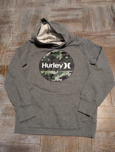 Hurley Pullover Hoodie Sweatshirt Boys Youth Size 10 / 12 Gray Green Camouflage - Picture 1 of 4