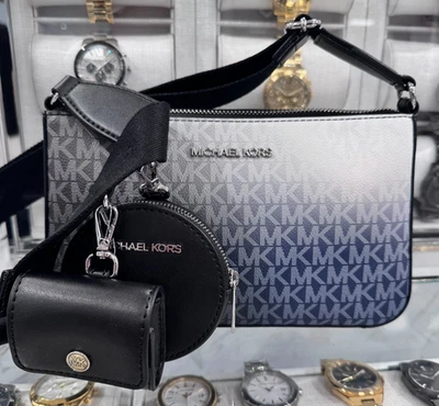 Michael Kors Jet Set Travel SM Crossbody Tech 3in1 Bag Black Ombre - Image 1 of 4