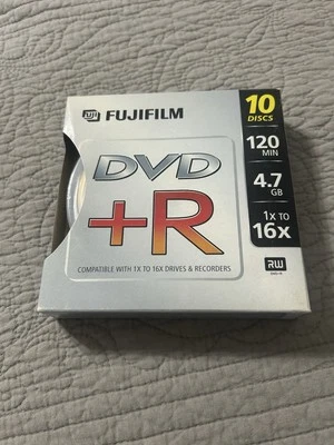 Fujifilm DVD+R 10 Disc, 120 Min, 4.7GB, New In Box Plastic sealed  - Image 1 of 4