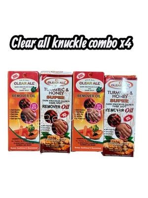 Aceite removedor de manchas transparentes y oscuras Clear TODOS los nudillos oscuros tuméricos 4 piezas. Acción rápida👌 Foto 1 de 2