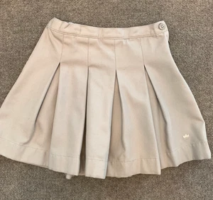 Lands End Skirt Girls 7 School Uniform Box Pleated Adjustable Waist Preppy - Picture 1 of 8