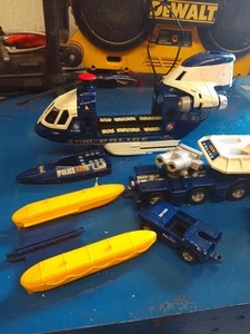 1988 Mattel Box Matchbox Helicopters Police Edition With Trailer Truck And Parts - Picture 1 of 7