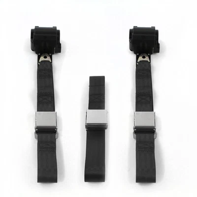 Kit de cinturón de seguridad de banco retráctil Ford Mustang 1964-1966 Airplane 2pt BK - 3 Be Foto 1 de 4