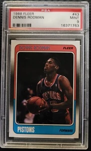 1988 1989 Fleer Dennis Rodman Rookie RC #43 PSA 9 Mint HOF Detroit Pistons Bulls - Picture 1 of 2