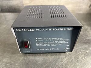 CSi/SPECO PSR-2/24 Regulated Power Supply 24V 2A DC 115V AC Input 75W