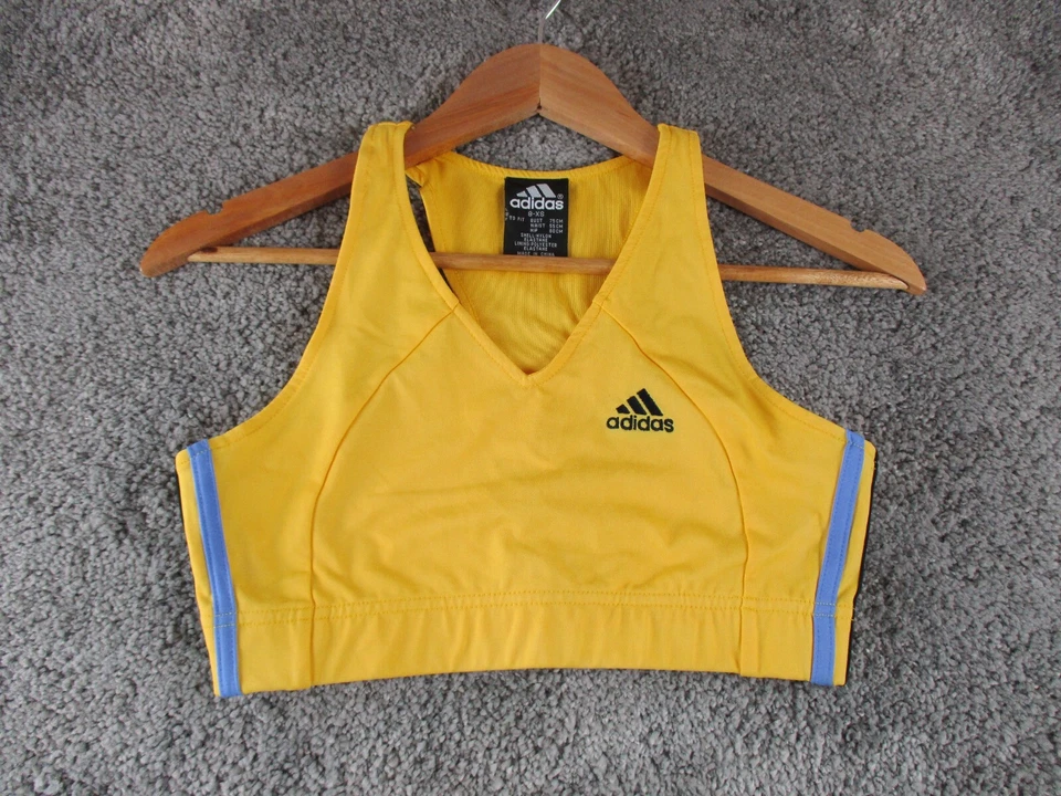 Adidas Sports Bra/Top 8-XS Yoga/Athleisure/Gym/Run Yellow Pull-Over Stretch - Image 1 of 4