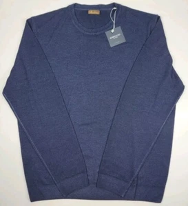Neu mit Etikett Stenstroms dünner Pullover Merinowolle dunkelblau Herren XL hergestellt in Italien NEU 325 $ - Bild 1 von 14