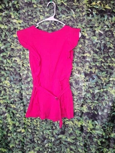 Zara Girls Hot Pink Romper One Piece Shorts Spring Summer Size 11/12 - Picture 1 of 11