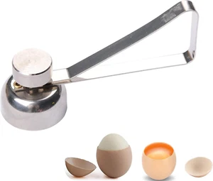 Stainless Steel Egg Cracker Cutter Raw/Soft Hard Boiled Egg Shell Removal for Br - Picture 1 of 12