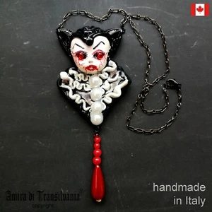 Jewelry Necklace Pendant Art Deco Nouveau Gothic Vampire Dracula Transilvania - Picture 1 of 24