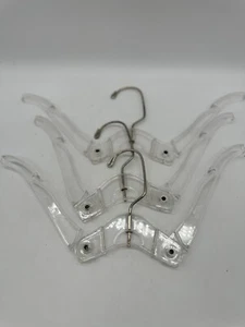 Vintage Celebrity Plastic Travel Hangers Clear Folding Foldable Lot of 3 MCM - Picture 1 of 8