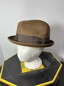 "Cappello Fedora Vintage 1951 Dobbs Fifth Avenue New York Universitas marrone 7 1/8" - Foto 1 di 12