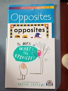 Lot 3 books Opposites 1 Usborne 1 The Hueys 1 Active Minds - Picture 1 of 10