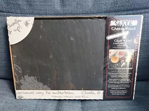Thirstystone Slate Cheese Charcuterie Board W/ Chalk, Etched 7.75 X 11.75 - Picture 1 of 2