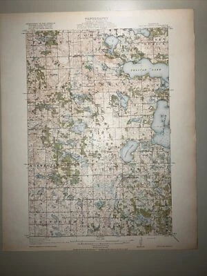 Mapa topográfico USGS 1917 Pelican Rapids Quadrangle Minnesota Foto 1 de 4