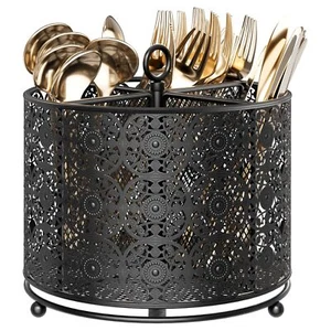 360° Rotating Utensil Caddy Countertop - Cutlery Silverware Caddy Holder with... - Picture 1 of 6