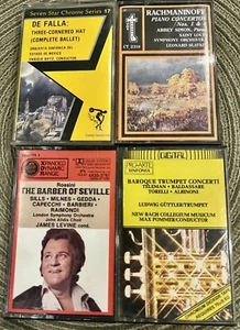 Lot of 4  Cassettes DeFalla, Rachmaninov, Seville & A Baroque Trumpet Conerto - Picture 1 of 12