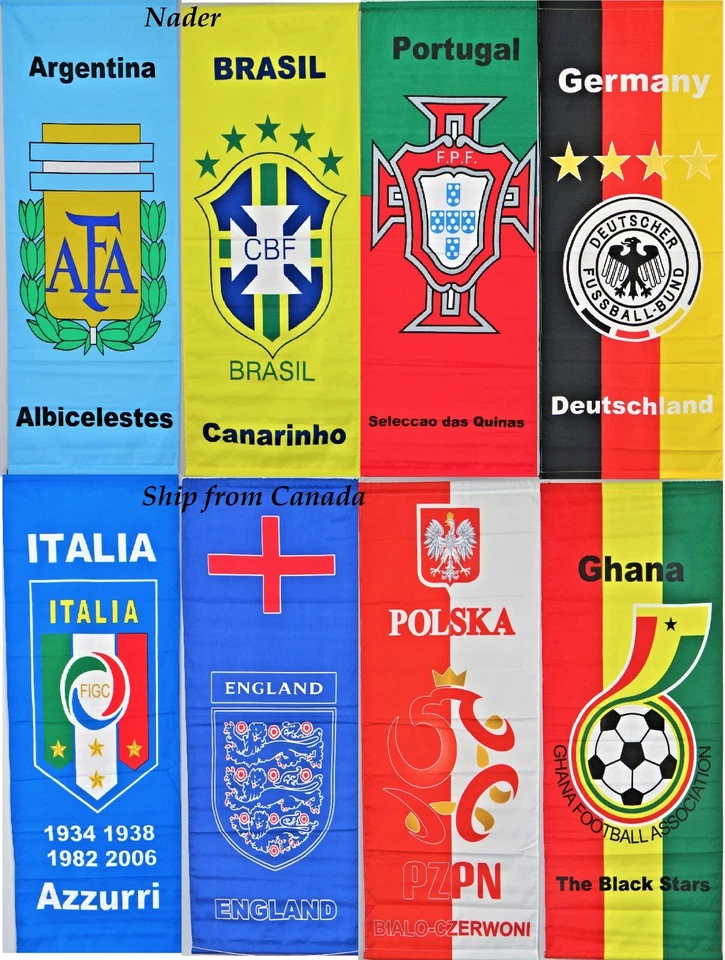 Copa Mundial 2022 FIFA Estilo Bandera País Bandera Bandera Bandera 2'X4' -Interior/Exterior- 24"X48"-Nuevo Foto 1 de 1