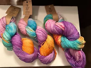 Lot of 3 ~ Yarn Bee Authentic Hand-Dyed Superwash Merino wool Yarn lilac luster - Picture 1 of 5