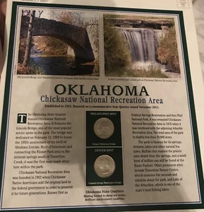 America The Beautiful Oklahoma Uncirculated State Quarters, stamps & Panel - Picture 1 of 2