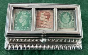 Viktorianisches dreifaches Briefmarkenetui aus Sterlingsilber. 1900 Birmingham Henry Matthews 70g - Bild 1 von 13