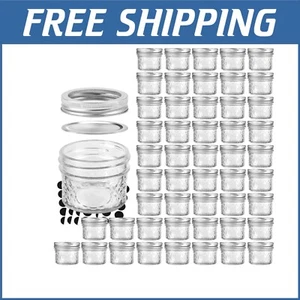 Versatile 4 oz Clear Mason Jars with Silver Lids - Perfect for Wedding Favors - Picture 1 of 9