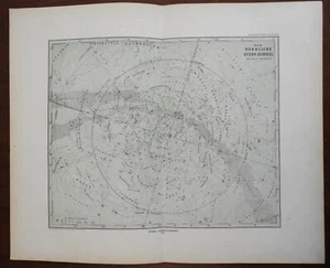 Northern Night Sky Constellations Via Lattea 1875 Stieler & Bruhns mappa dettagliata - Foto 1 di 4