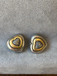 David Yurman Sterling Silver And 18k Gold Earrings - Picture 1 of 6