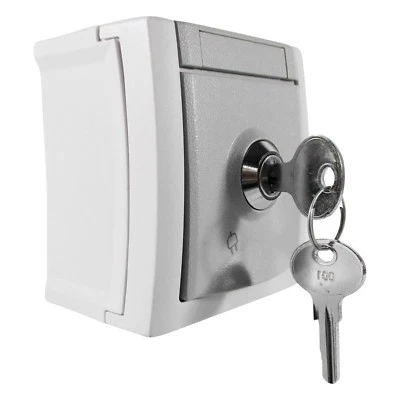 VIKO Steckdose mit schloss Steckdose abschließbar abschließbare Steckdose Aufputz AP