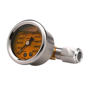 VMS AMARILLO 1 1/2" 100PSI MANÓMETRO DE PRESIÓN DE COMBUSTIBLE CON ADAPTADOR LS1 LS2 LS6 LT1 L98 - Imagen 1 de 10