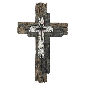 Modern Rustic Wall Cross Christian Cross Wall Decor - Brown Wood Tones Wall A... - Picture 1 of 7