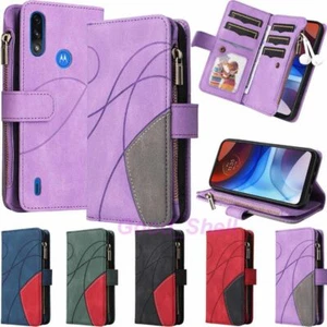 For Motorola Moto G50 G30 G10 E20 E7i Power Wallet Flip Leather Phone Case Cover - Picture 1 of 48