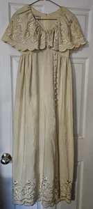 VTG ARPEJA YOUNG INNOCENT 1970s MAXI PHESANT STYLE EMBROIDERED DRESS SIZE 5 - Picture 1 of 9