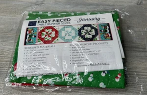 Easy Pierced  TABLE RUNNER Series Laser Cut Shabby Fabrics January Snowman Ski - Picture 1 of 9