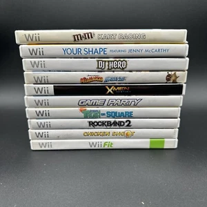 Lot of 10 Nintendo Wii Video Games X-men Rock Band Game Party Kart Racing - Picture 1 of 3