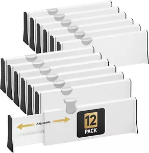 Drawer Dividers Organizer 12 Pack, Adjustable Separators 4" High Expandable from - Picture 1 of 12
