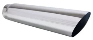 Exhaust tip, Angle cut, stainless In 51mm(2"), Out 63mm(2�"), L 375mm(15") - Picture 1 of 1