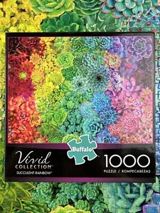 Buffalo Vivid Collection Succulent Rainbow 1000 Piece Jigsaw Puzzle - Picture 1 of 4