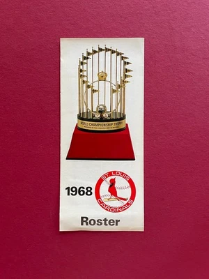 Free Shipping - MLB 1968 St. Louis Cardinals Baseball Roster / Schedule - Image 1 of 3