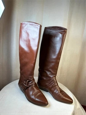 BOTAS DE CUERO NAPA SUAVE SIENA BRIGADA VIA SPIGA ZAPATOS VINTAGE TALLA 7 Foto 1 de 4