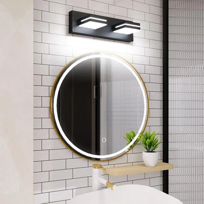 LED Modern Bathroom Vanity Light Fixtures 2-Light 15.5-Inch Matte Black Acrylic - Image 1 of 4