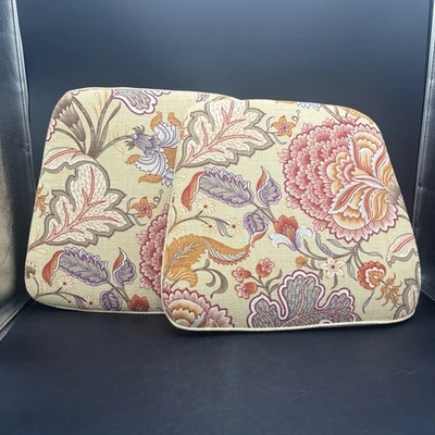 2 Винтажный стул сиденья подушки цветочный пейсли патио комплект или седло стулья коттедж - Изображение 1 из 4