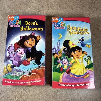 Dora the Explorer VHS Lot Dora’s Halloween & Fairytale Adventure 2004 Nick Jr - Image 1 of 4